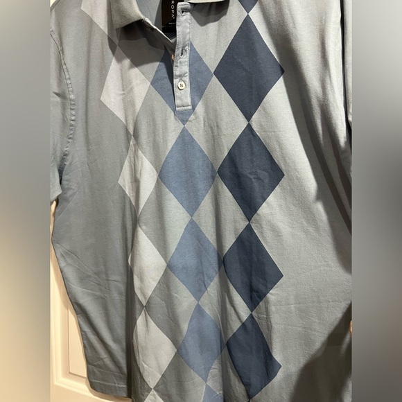 Men’s NWT new blue polo button down up shirt XXL Via Europa - Picture 3 of 8